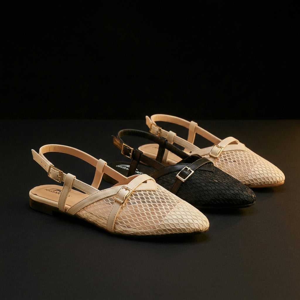 Re 17 - Mesh Slingback Flats