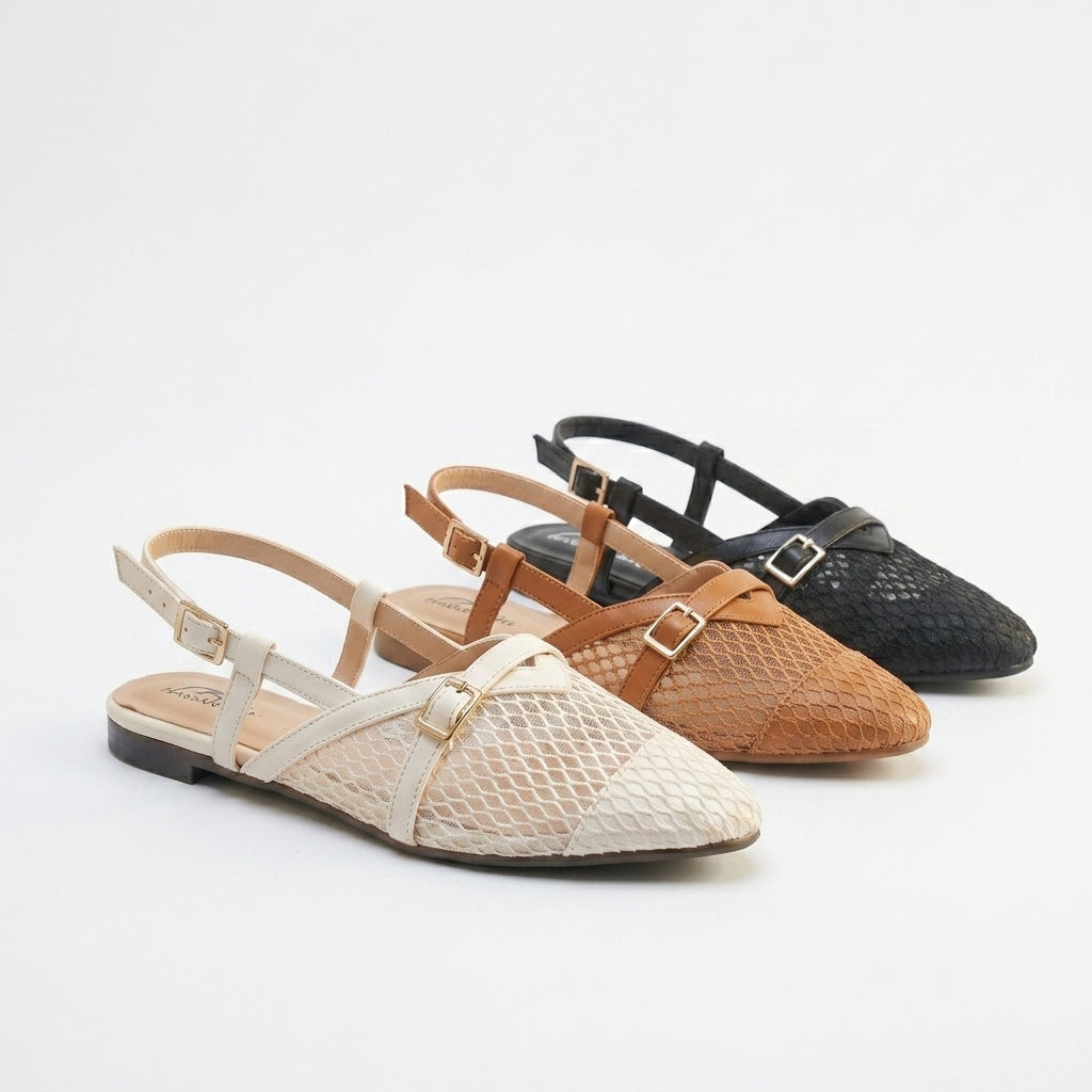 Re 17 - Mesh Slingback Flats